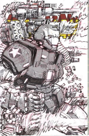 Invincible Iron Man #600 War Machine Sketch Cover by Eric Canete