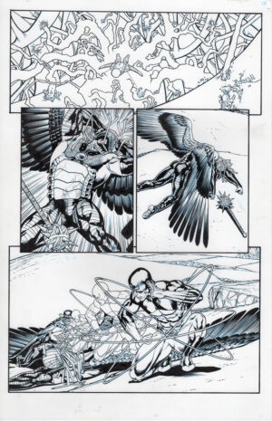 Hawkman #21 page 18 by Fernando Pasarin and Wade von Grawbadger