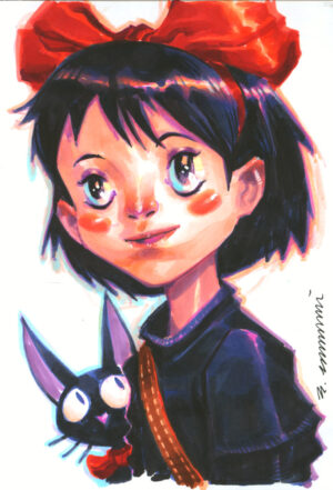 Kiki's Delivery Service Marker Drawing by Eric Canete