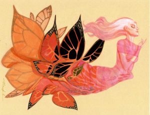 Golden Butterfly Girl by Mindy Lee