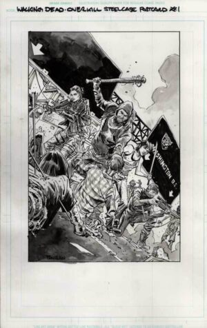 Walking Dead: Overkill Steelcase Postcard #1 by Dan Panosian