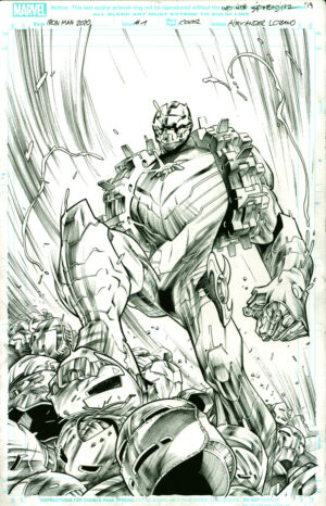 Iron Man 2020 #3 Cover by Alexander Lozano and Wade von Grawbadger