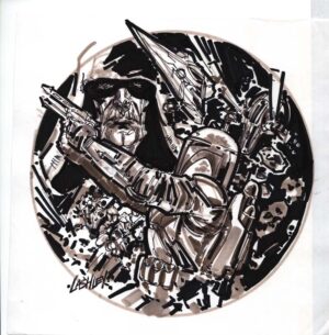 Boba Fett and Emperor Palpatine Sketch by Ken Lashley