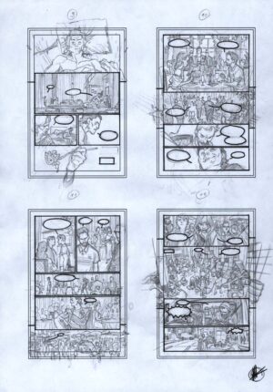 Nemesis Forever #3 Preliminary Sketches 9 - 12 by Matteo Scalera