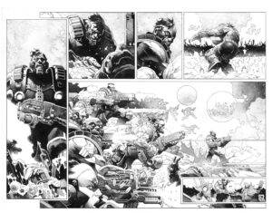 Planet Death #1 p.22 and 23 by Tomas Giorello